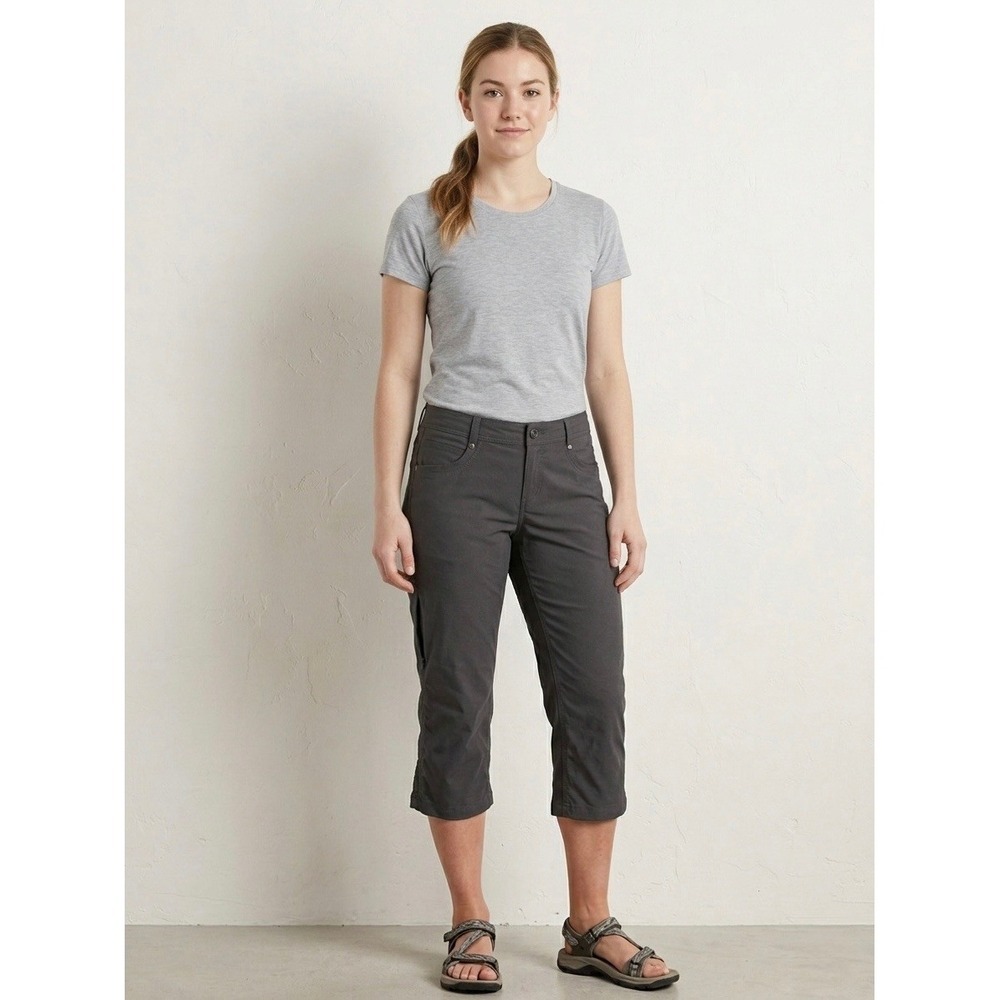 Kuhl Splash Metro Pants Womens 10 Charcoal Gray Capri Hiking Outdoor RN108846